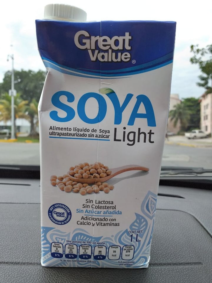 photo of Great Value  Alimento líquido de soya shared by @elviaveg on  08 Dec 2019 - review
