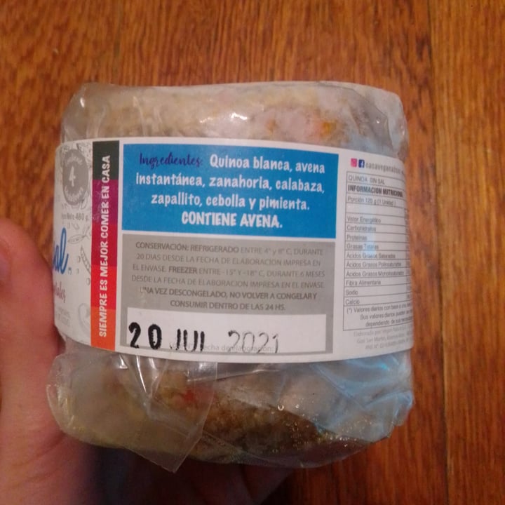 review photo of Casa Vegana Medallones de Quinoa sin sal shared by @annamulone on 15 Aug 2021 - review