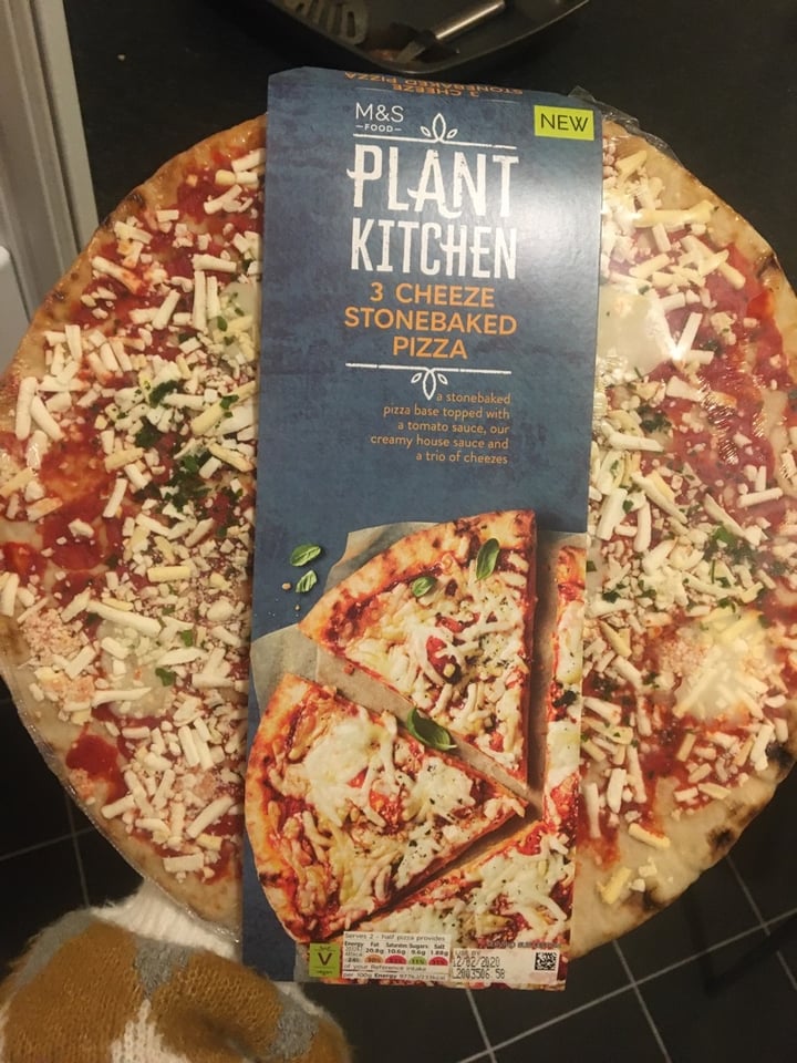 photo of Plant Kitchen (M&S) 3 cheeze stonebaked pizza shared by @920027163219592 on  04 Mar 2020 - review