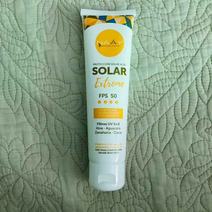 photo of Naáy Botanicals Protector solar Extreme FPS 50 shared by @negritavegana on  26 Apr 2021 - review
