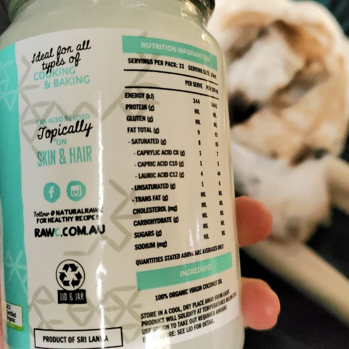 photo of Raw C Organic Virgin Coconut Oil shared by @itsjustmel on  16 Apr 2022 - review