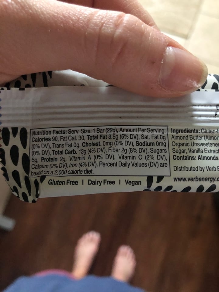 photo of Verb Energy Energy Bar shared by @skonans on  10 Mar 2020 - review