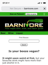 Barnivore - check your alcohol