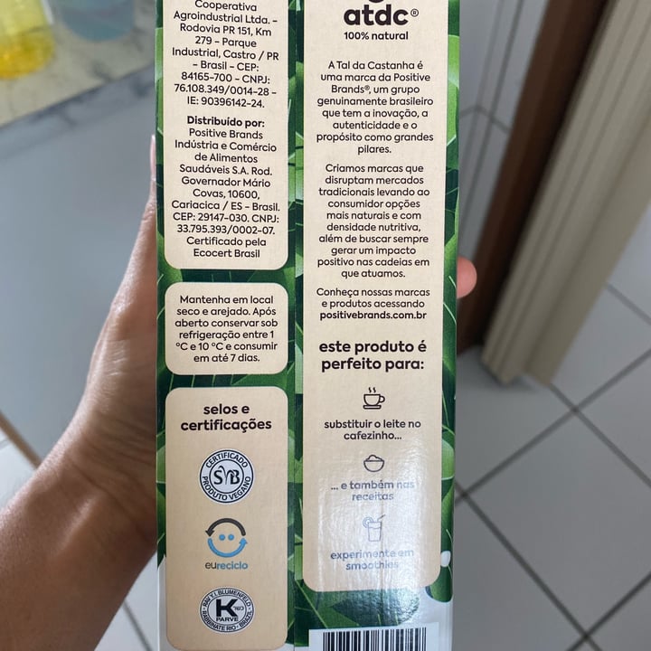 review photo of A Tal da Castanha Bebida vegetal shared by @samia111 on 23 May 2022 - review