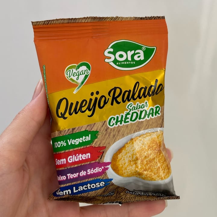 photo of Sora Queijo Ralado Cheddar shared by @claracastelani on  31 Dec 2021 - review