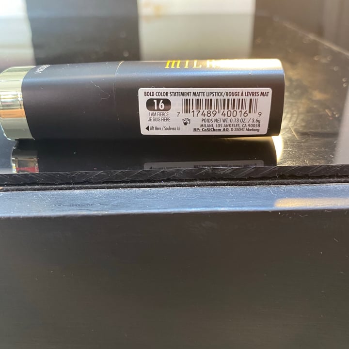 review photo of Milani Bold Color Statement Matte Lipstick shared by @alicegoldweight on 11 Jul 2020 - review