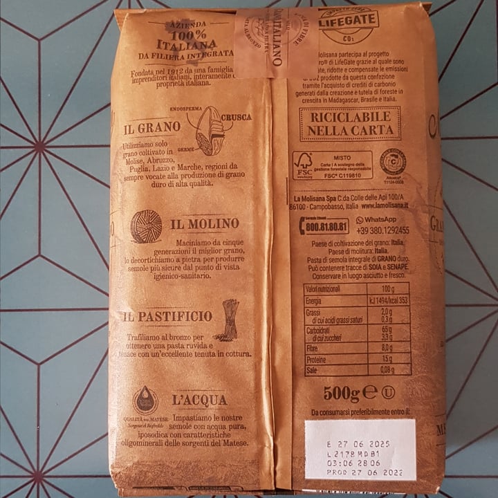 photo of La Molisana Mezzi Rigatoni N°32 Integrali shared by @zampalgot on  28 Aug 2022 - review