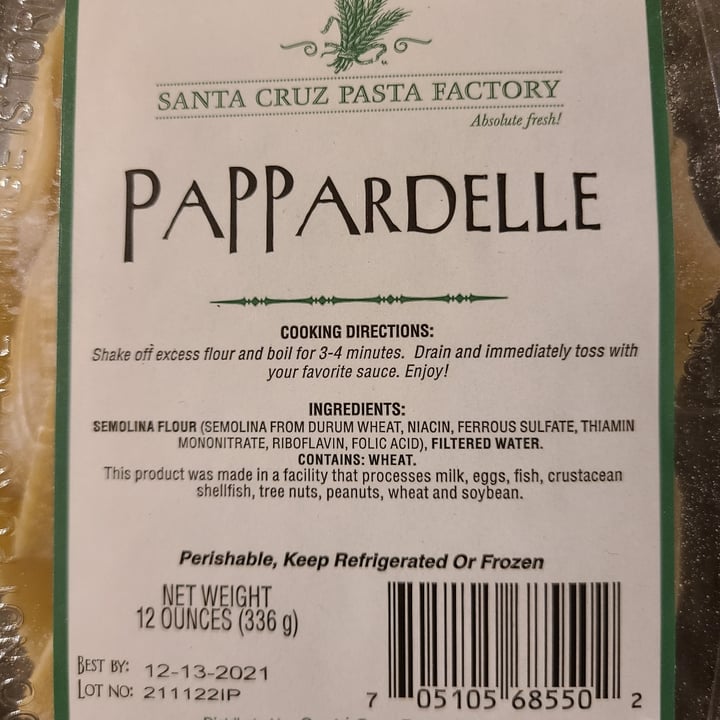 Santa Cruz pasta factory Pappardelle Review abillion