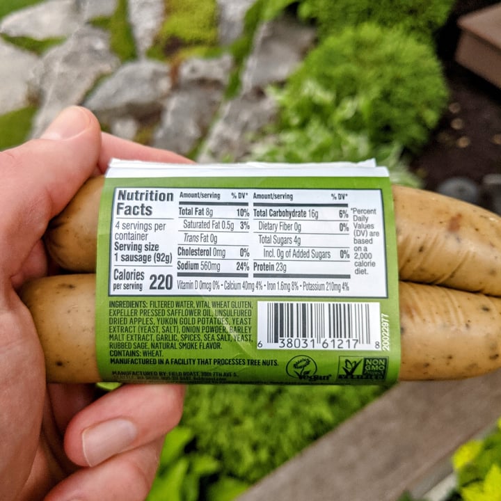 photo of Field Roast Smoked Apple & Sage Plant-Based Sausages shared by @mikewestcott on  20 Jun 2021 - review