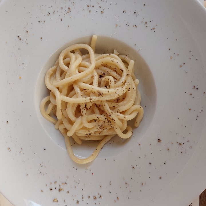 photo of Life Bistrot - Plant Based Restaurant - Archaeological Site Pici con crema al formaggio di ceci e pepe shared by @angyveggy on  04 Jun 2022 - review