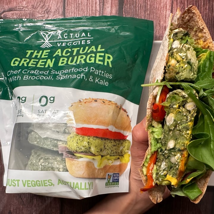 photo of Actual veggies The Actual Green Burger shared by @berryveganplanet on  18 Dec 2022 - review