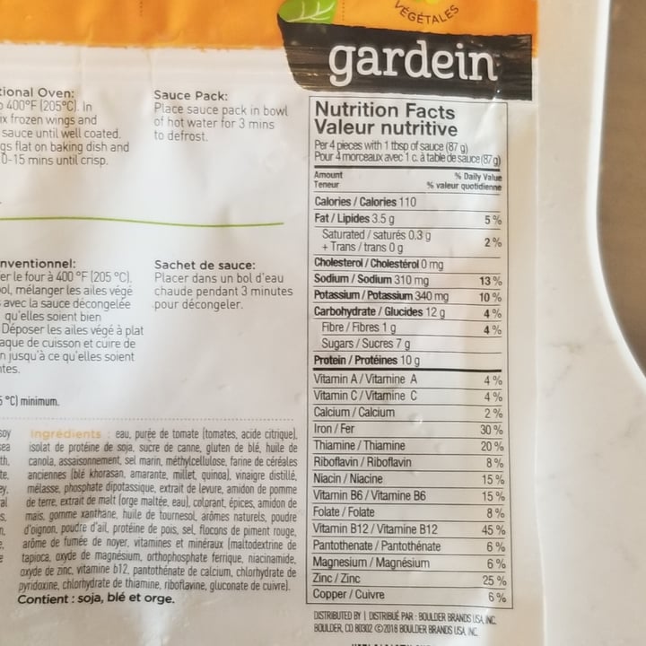 photo of Gardein Sweet and Tangy Barbecue Wings shared by @handeela on  29 Jun 2020 - review