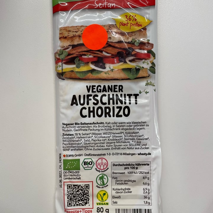 review photo of Wheaty Chorizo slices shared by @annachiarastenico on 12 Aug 2022 - review