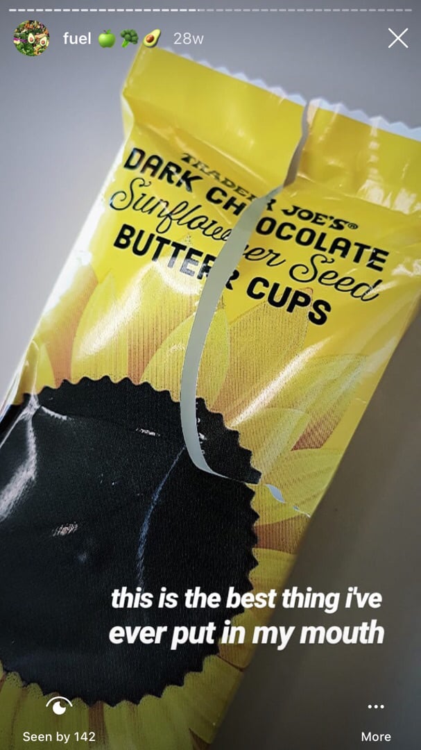 review photo of Trader Joe's Dark Chocolate Sunflower Seed Butter Cups shared by @irlmonkey on 25 Sep 2019 - review