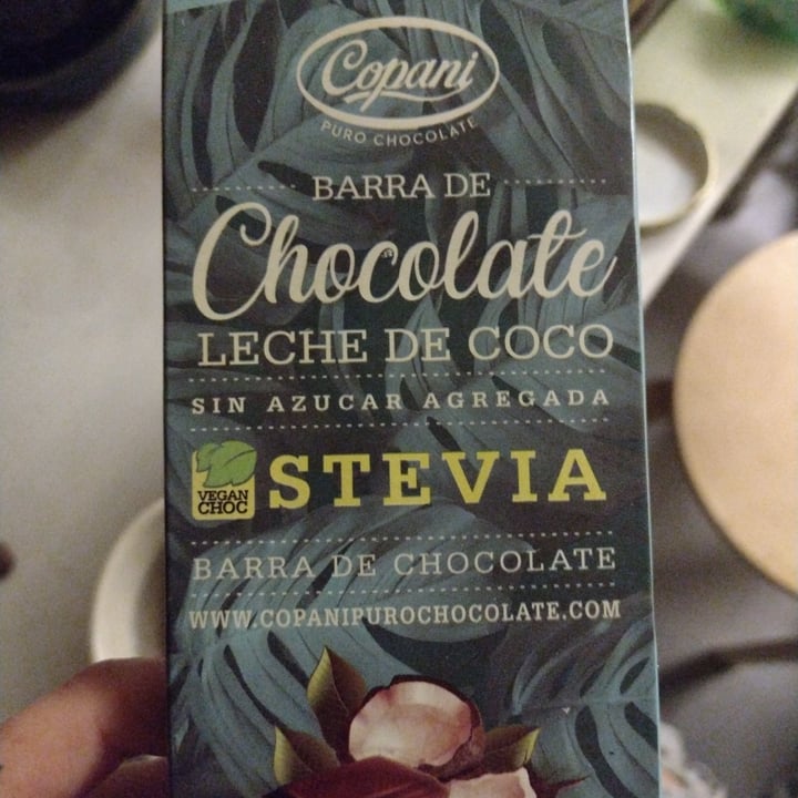review photo of Copani Barra de chocolate con leche de coco endulzado con stevia shared by @marianvegan on 14 Jul 2022 - review