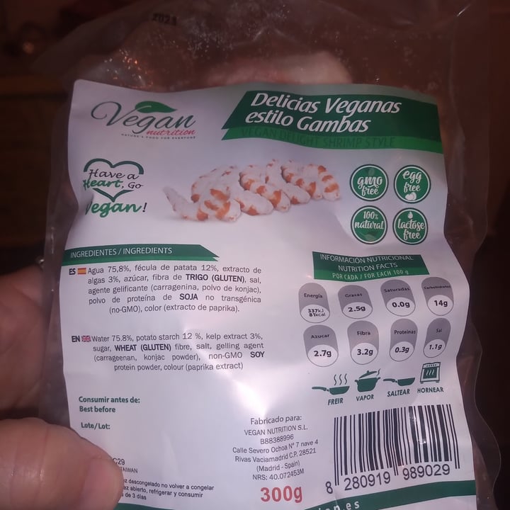 photo of Vegan Nutrition Delicias Veganas Estilo Gambas (Vegan Shrimp Delight) shared by @boluda1985 on  17 Dec 2021 - review