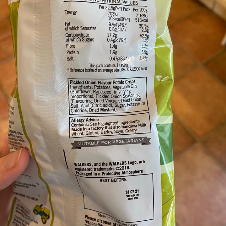 photo of Walkers Pickled Onion Flavour Crisps shared by @jeod123 on  14 May 2021 - review
