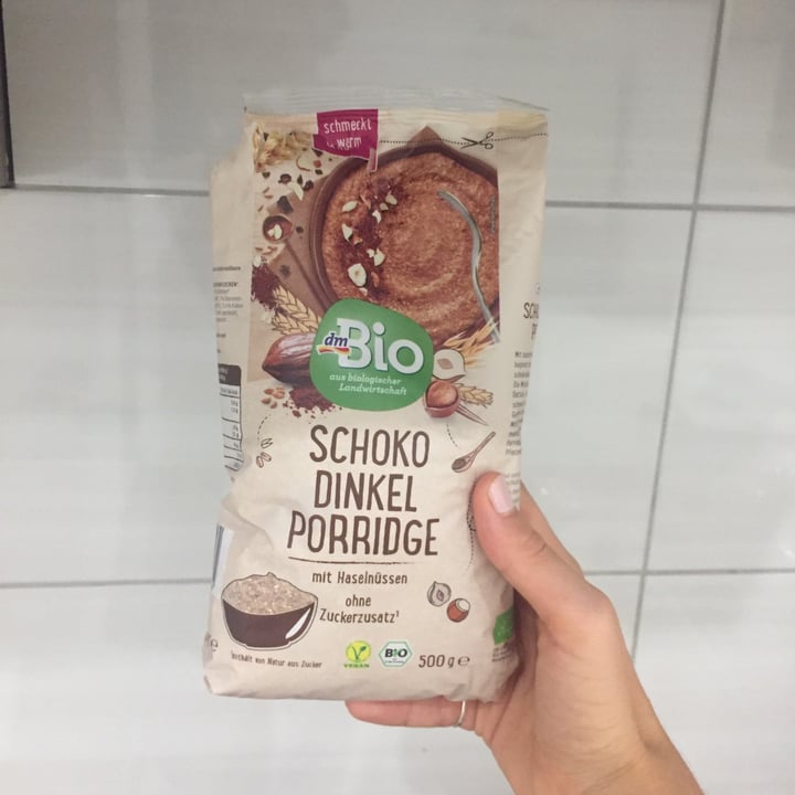 photo of dmBio Schoko Dinkel Porridge shared by @healtycouple on  26 Aug 2021 - review