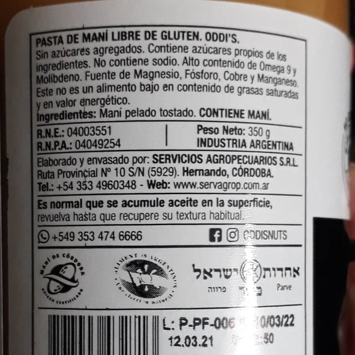 review photo of Oddi’s nuts Pasta De Maní shared by @dbg on 06 Jun 2021 - review