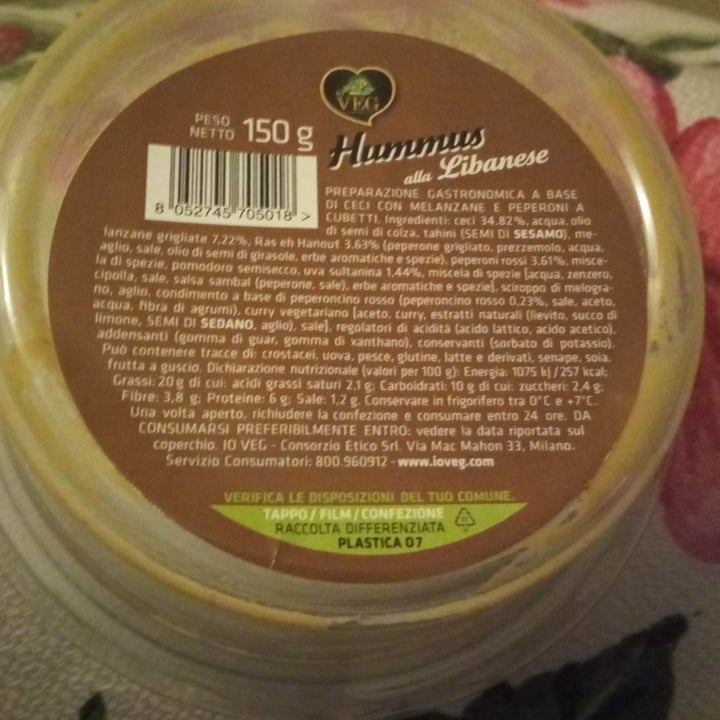 photo of ioVEG hummus alla libanese shared by @palera on  30 May 2022 - review