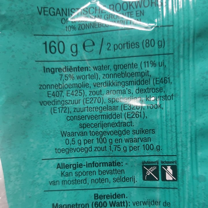 photo of Albert Heijn Vegan rookworst shared by @saschazelf on  15 Nov 2022 - review