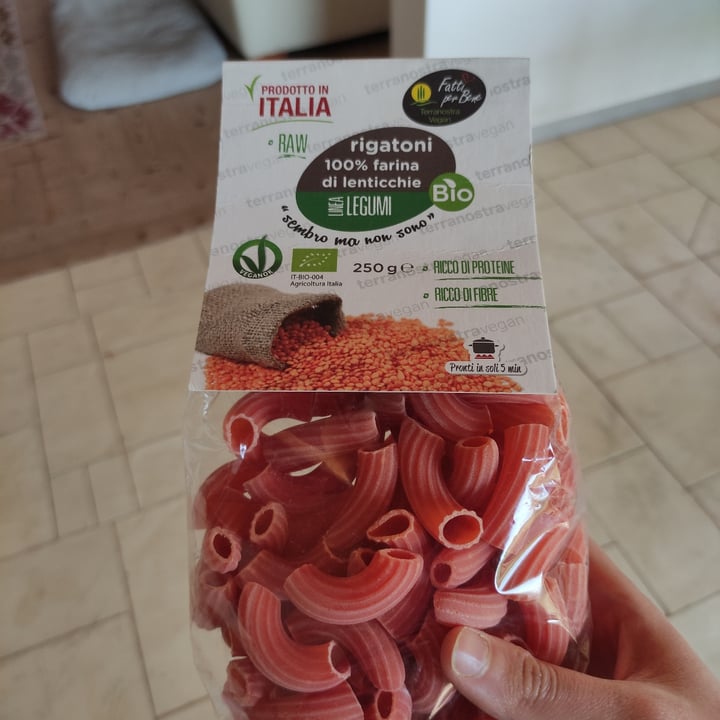 photo of Fatti per bene terranostra vegan Rigatoni di lenticchie rosse shared by @lindalazza97 on  07 May 2022 - review