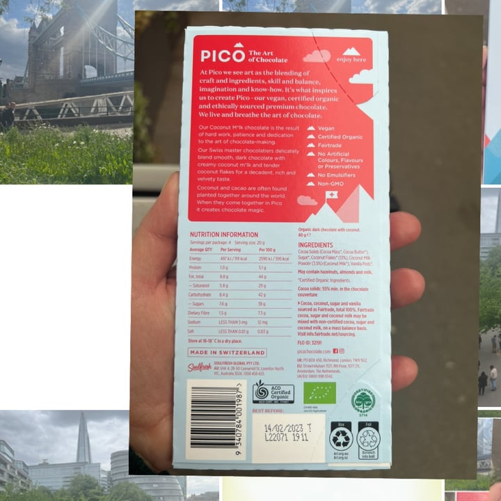 review photo of Pico Chocolate Coconut M*lk (55% Cocoa) shared by @jucaixeta on 12 May 2022 - review
