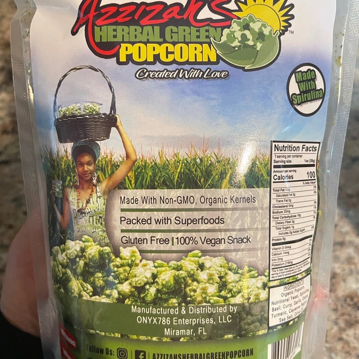 review photo of Azzizah Herbal green Vegan popcorn shared by @raffaelap on 23 Feb 2021 - review