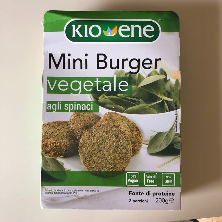 photo of Kioene Mini Burger Vegetale Agli Spinaci shared by @federicapietroniro on  31 Aug 2020 - review