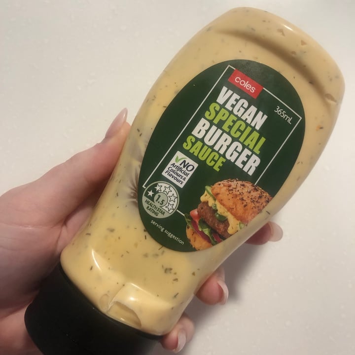 review photo of Coles Vegan Special Burger Sauce shared by @sammyb94 on 16 Aug 2021 - review