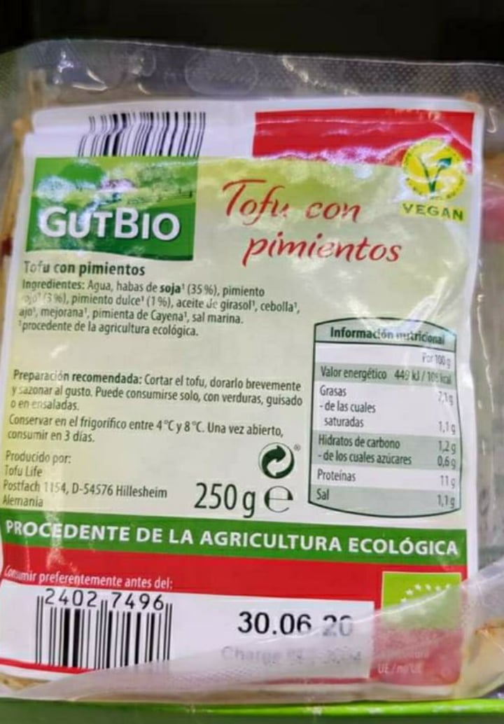 photo of GutBio Tofu Con Pimientos shared by @anniev on  23 Feb 2020 - review
