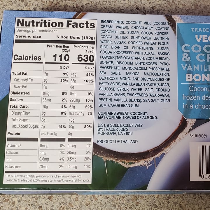 photo of Trader Joe's Vegan Cookies & Cream Vanilla Bean Bon Bons shared by @4thepiggies on  15 Jan 2022 - review