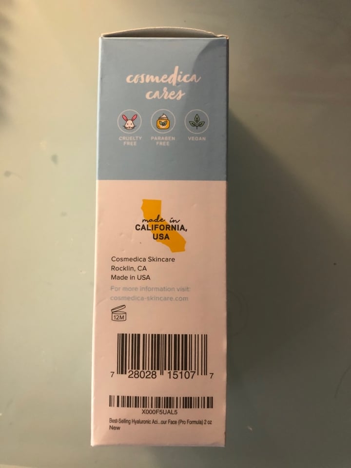 photo of Cosmedica Skincare Pure Hyaluronic Acid Serum shared by @cleameyer on  10 Jan 2020 - review