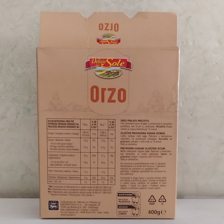 photo of Delizie dal Sole Orzo perlato precotto shared by @serena342060 on  21 Apr 2021 - review