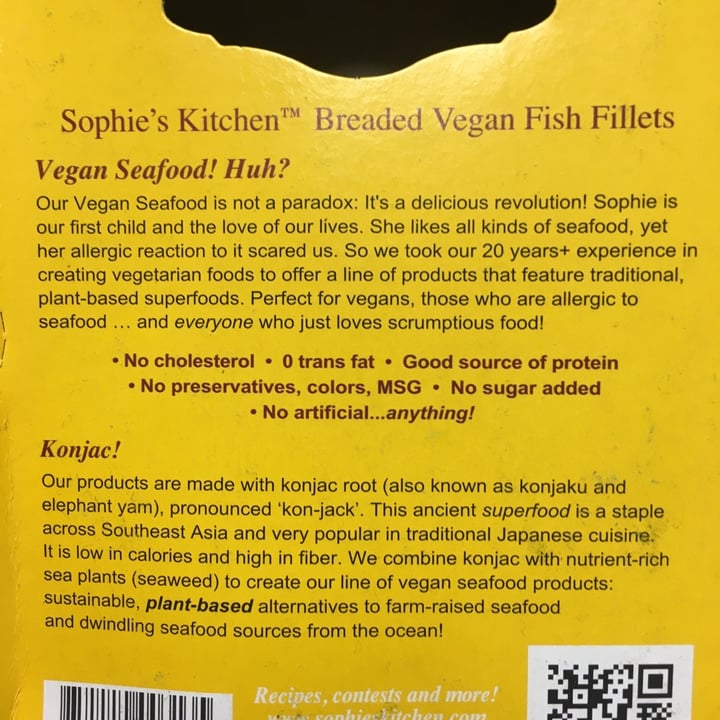 photo of Sophie's Kitchen Breaded Vegan Fish Fillet shared by @lisseatsplants on  06 Feb 2020 - review