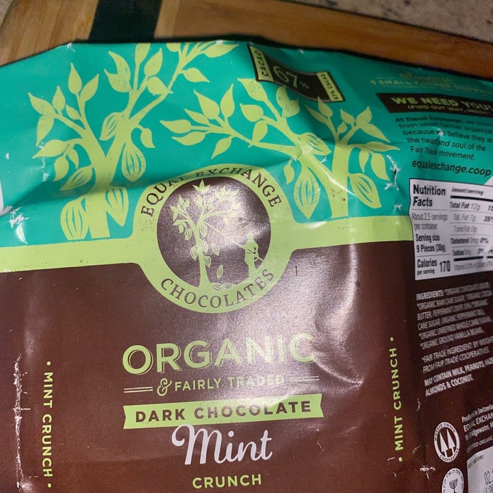 photo of Equal Exchange Dark Chocolate Mint Crunch shared by @soylentglenn on  28 Jul 2021 - review