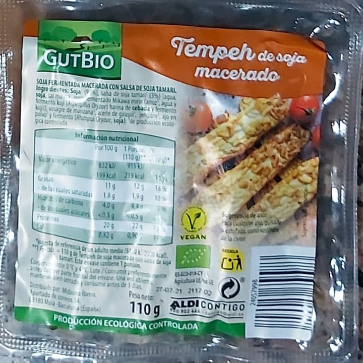 photo of GutBio Tempeh de soja macerado shared by @roseta on  15 Jun 2021 - review