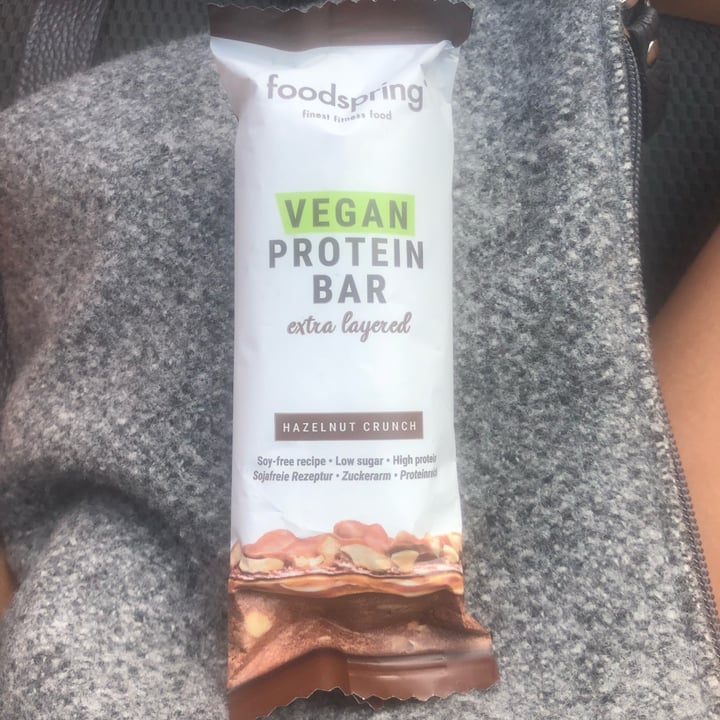 photo of Foodspring Vegan Protein Bar Hazelnut Crunch shared by @hannnahbanana on  15 Jun 2022 - review