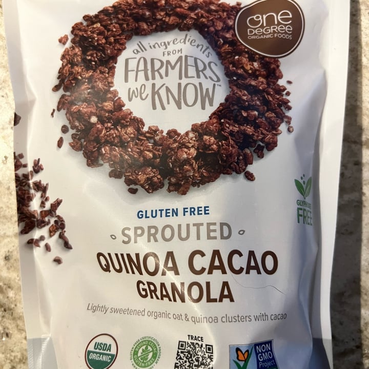 photo of One Degree Organic Foods Quinoa Cacao Granola shared by @danielsweeney on  26 Nov 2022 - review