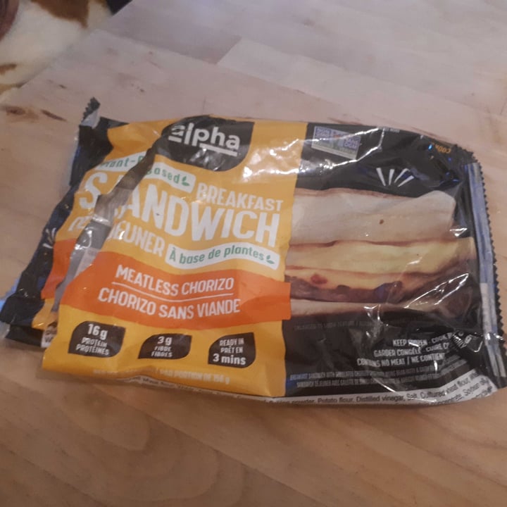 photo of Alpha Foods Breakfast Sandwich Meatless Spicy Chorizo, Plant-Based Egg and Cheeze shared by @nobme6661 on  23 Nov 2022 - review