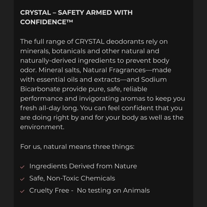 photo of CRYSTAL  Invisible solid deodorant shared by @thebeast on  20 Oct 2021 - review