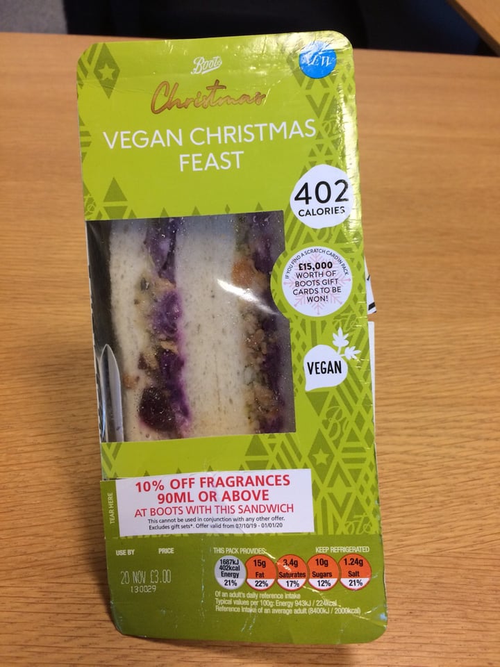 photo of Boots Vegan Christmas Feast shared by @cazzer on  18 Nov 2019 - review