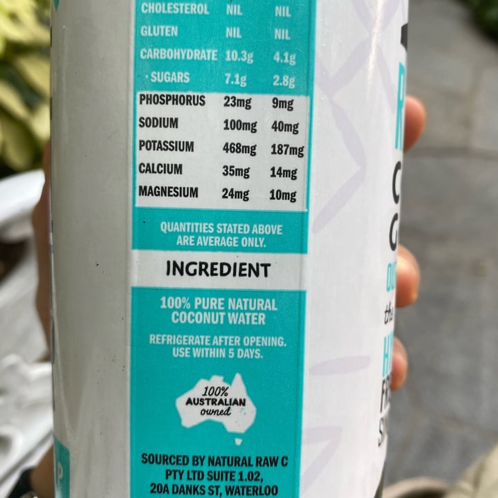 photo of Raw C Pure Natural Coconut Water shared by @chefchrissy68 on  17 Dec 2021 - review