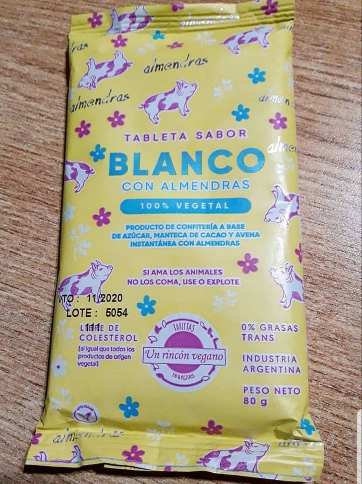 photo of Un Rincón Vegano Tableta Sabor Blanco Clasico shared by @paularamos on  04 Jan 2020 - review