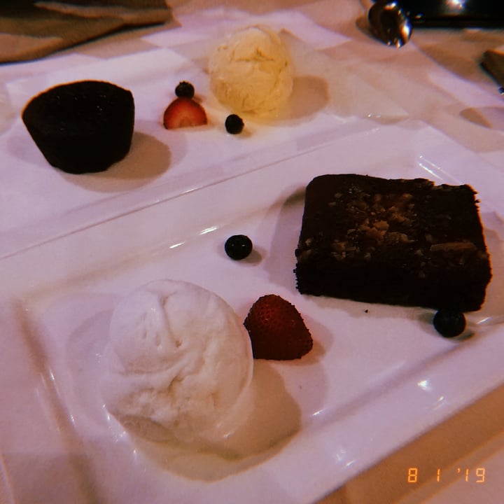 photo of Original Sin Mediterranean Restaurant Vegan Brownie with Coconut Ice Cream shared by @tnahar on  12 Nov 2020 - review