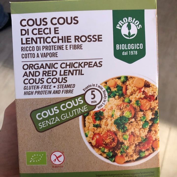 photo of Probios Cous cous di ceci e lenticchie rosse shared by @deliarechichi on  25 May 2022 - review