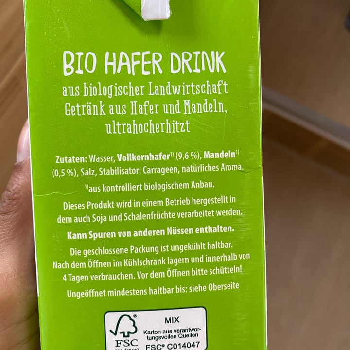 photo of GutBio Hafer Drink - Mandel shared by @bethnicles on  18 Dec 2020 - review