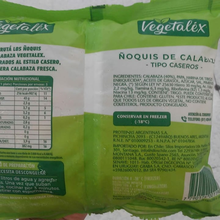 photo of Vegetalex Ñoquis de Calabaza shared by @8cintia8 on  16 Dec 2019 - review