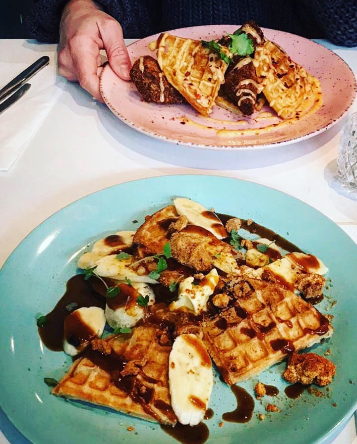 photo of Deer Mama Vegan Mylk & Burger Bar Fried Chicken And Waffles shared by @sunnycaribbeanvegan on  23 Feb 2020 - review