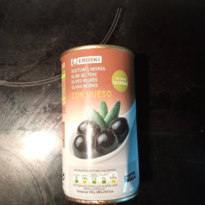 photo of Eroski Aceitunas negras con hueso shared by @encarnavegana on  27 Nov 2022 - review